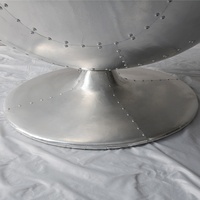 Aluminium aviateur simple salon loisirs canapé en cuir PU bol rond boule chaises salon salon meubles