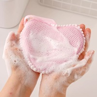 Sac à savon épais en maille aérée, forme nuage et cœur, avec fermeture sécurisée, pochette à savon pour le bain