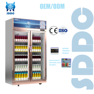 Réfrigérateur commercial vertical à <span class=keywords><strong>porte</strong></span> vitrée, sans givre, à refroidissement par air, pour supermarché - Product Image 3