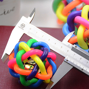 Colorful Woven Ball Within <b>Bell</b> Bite-resistant Pet Toy <b>Dog</b> Cat Rainbow Pet <b>Dog</b> Woven <b>Bell</b> Ball Bite Resistant Toy Rubber - Product Image 3