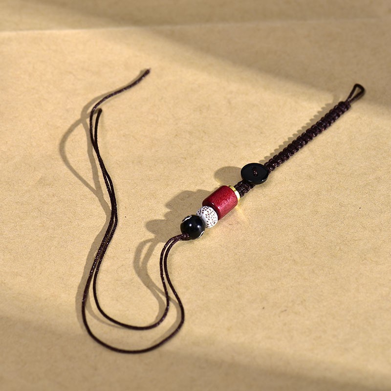 DIY auspicious cloud-patterned brown rope with a tail