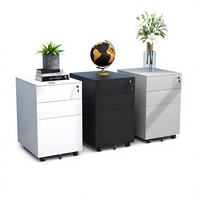 Lemari Arsip Baja Modern Minimalis Anti-Statik Tahan Api dengan Laci, Dapat Dipindah, untuk di Bawah Meja, Rumah, Kantor, Gym, Loker Penyimpanan