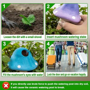 Abreuvoir automatique pour plantes d'intérieur Pointes en terre cuite et outils de jardinage essentiels Casquettes de plantes saines pour l'irrigation - Product Image 3