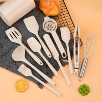 5 pièces Silicone outils de cuisson ensemble antiadhésif Silicone pinces de cuisine brosse à huile oeuf fouet en plastique jaune d'oeuf séparateur pot spatule