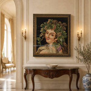 Mosaïque de <span class=keywords><strong>marbre</strong></span> de luxe encadrée, portrait botanique, fresque murale en pierre, décoration intérieure personnalisée pour les espaces hôteliers - Product Image 1