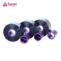 Pita Transfer Termal Pabrik Asli 55*600m Wax Resin TTO Pita Cetak Kecepatan Tinggi untuk Cetak Kemasan Plastik