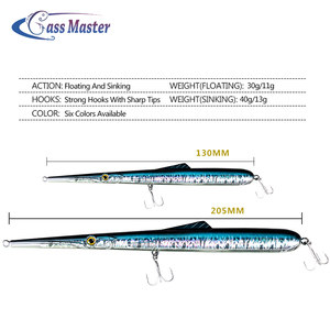 205mm/130mm hundimiento aguja lápiz cuerpo duro señuelo de pesca cebo de natación Artificial Wobblers Stickbait - Product Image 3