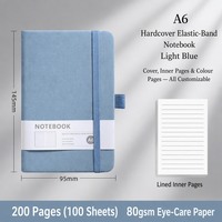 Couverture de carnet A5 à couverture rigide avec bande élastique, pages intérieures lignées, rose, journal personnalisé