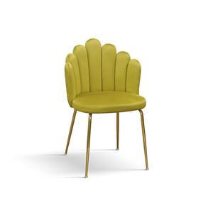 Sissi <b>Chair</b> Set Of 4 <b>Mustard</b> Yellow Velvet Metal Base Indoor Dining <b>Chairs</b> - Product Image 1
