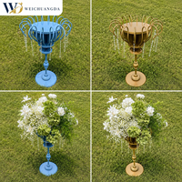 Support de fleurs de table de mariage de luxe, centre de table en fer électroplaqué, vase décoratif pour allée, décoration d'événements et banquets, personnalisable