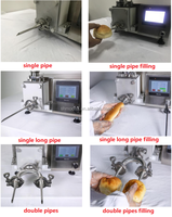 Machine semi-automatique de bureau pour l'injection de crème, sauce, confiture, chocolat dans les pâtisseries, cupcakes, choux et snacks