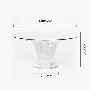 Juego de Mesa de Cristal Transparente de Lujo con Diseño de Hojas de Cactus, <span class=keywords><strong>Muebles</strong></span> Comerciales Hechos a Mano para Sala de Estar, Hoteles y Clubes - Product Image 6