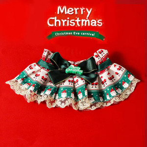 Baberos navideños para mascotas con ribete de encaje, bufandas decorativas para perros y gatos, accesorios de invierno de estilo festivo para mascotas - Product Image 3