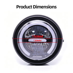 Motorcycle 5.75 Inch Semi Round LED Headlight With DRL Halo Retro Front Lamp For CG Loncin V Cafe Leoncino - Product Image 4