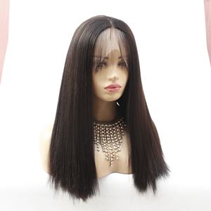 LINDALHAIR 14 "droite Yaki partie libre 13x4 dentelle <span class=keywords><strong>frontale</strong></span> perruques avec des cheveux de bébé haute <span class=keywords><strong>température</strong></span> synthétique cheveux humains sentiment perruques - Product Image 4