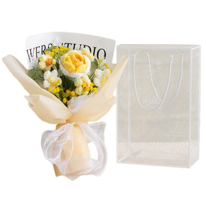 Venta caliente hecho a mano <span class=keywords><strong>ganchillo</strong></span> Clavel tejido hilo flor Rosa caja <span class=keywords><strong>de</strong></span> regalo Día <span class=keywords><strong>DE</strong></span> LA MADRE acabado ramo regalo - Product Image 6