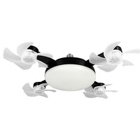 Ventilateur LED pour drone, lampe à culot E27, intensité réglable, 3 vitesses de vent, silencieux, minuterie, télécommande, salon, chambre à coucher