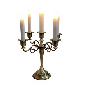 Decorative 5 Arms Antique Candle Holder Table Display Hand Casted Metal Candle Stand For Wedding Decor Portable <b>Candelabra</b> 2026 - Product Image 1