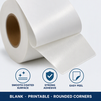 Rouleau d'étiquettes autocollantes en papier couché pour codes-barres, codes QR, expédition, logistique, transfert thermique, vente en gros
