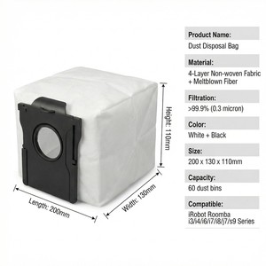 Sacs à poussière de remplacement pour aspirateur robot Dreame - Réutilisables en papier, ajustement universel pour les séries X30, L10S Pro, Ultra Heat, Mova, E30, Garage Car - Product Image 3