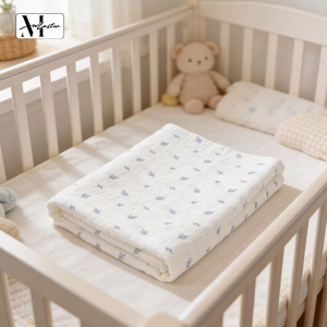 Tessuto in <span class=keywords><strong>cotone</strong></span> pettinato a doppio strato 40S/40S ad alta densità, lavorato a maglia, broccato incrociato, morbido, stampato, pesante, per neonati e bambini - Product Image 2