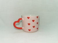 Tasse à café ou à thé en céramique avec logo personnalisé, motif papillon et poignée en forme de cœur, émaillée, prix d'usine, vente chaude en gros