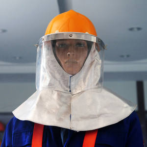 خوذة أمان من مادة الفايبرجلاس لعمال المصانع، مقاومة لدرجات الحرارة العالية، قبعة أمان صلبة مع واقي وجه من رقائق الألومنيوم - Product Image 2