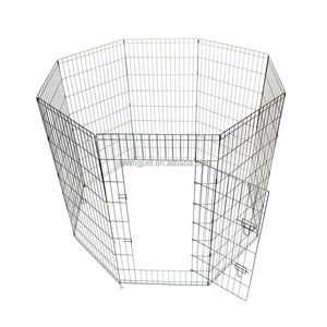 Taman pagar logam olahraga anjing peliharaan cocok untuk kawat lipat kandang anjing kawat pena latihan pagar anjing logam segi delapan - Product Image 4