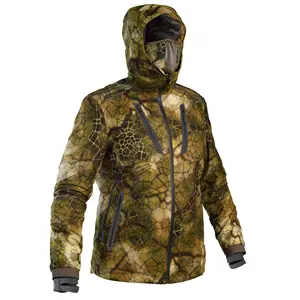 Chaquetas acolchadas de camuflaje para hombre, chaqueta de caza de tela silenciosa, impermeable, cálida, para exteriores, con capucha, personalizada, OEM