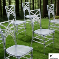 Chaise de mariage en acrylique transparente de style caméléon, design démontable en résine PC