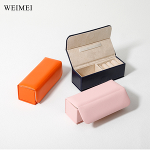 WEIMEI Mini Estuche Organizador de Joyas de Cuero y Terciopelo, Portátil para Viajes, para Anillos y Collares, con Logotipo Personalizado, Color Personalizable, Almacenamiento Compacto, Regalo - Product Image 5