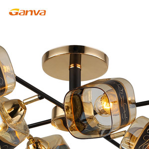 Ganva Hot Deal di Ferro e Vetro Soggiorno Decorazione Moderna LED Sputnik Lampadario - Product Image 5