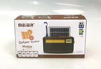 Radio Meier M-522BT-S FM AM SW 3 bandes Lecteur de musique USB/carte TF Haut-parleur intégré BT5.0 avec énergie solaire