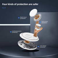 Support de charge sans fil magnétique 3-en-1 15W avec conception ignifuge pour téléphone, montre connectée et écouteurs