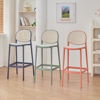 Chaise de salle à manger en plastique de style nordique de haute qualité avec dossier pour bar, café, salle à manger, maison, restauration commerciale