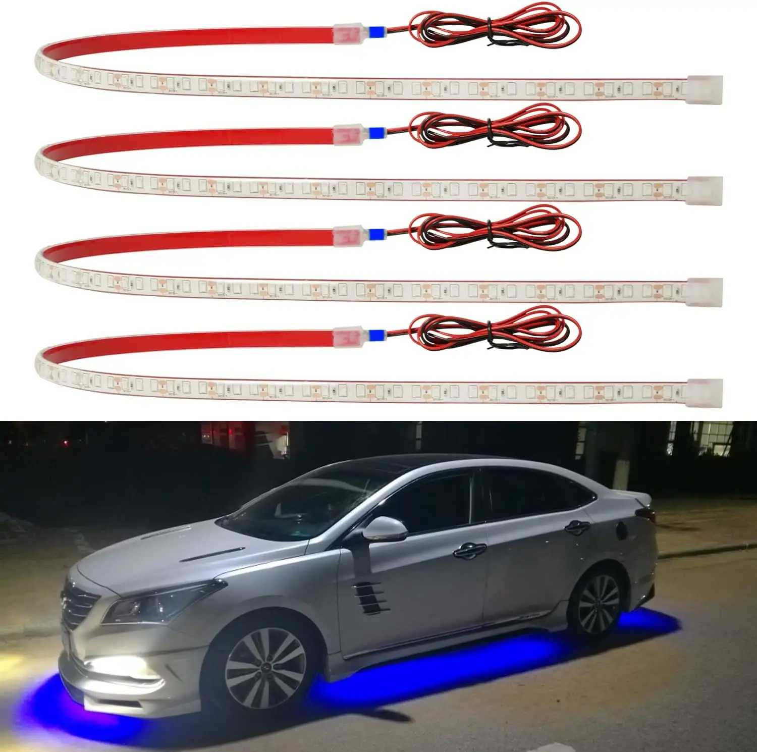 12V ไฟ LED Strip เชื่อมต่อสีแดงไฟ LED Strip สําหรับรถยนต์รถจักรยานยนต์รถกอล์ฟเรือ Marine กันน้ํารถ LED Strip