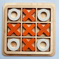 En bois classique Tic Tac Toe jeu de société enfants Noughts et croix jeu d'éducation précoce jouets jeux éducatifs