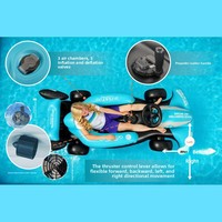 Bateau gonflable électrique flottant avec hélice intégrée, modèle de course, pour divertissement aquatique en piscine, chaise longue flottante avec dossier