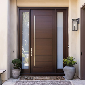 Zwarte entreedeur moderne beveiligde voordeur aluminium draaideur exterieur villa huis hoofdingang dubbele massief houten geluidsdichte deur - Product Image 2
