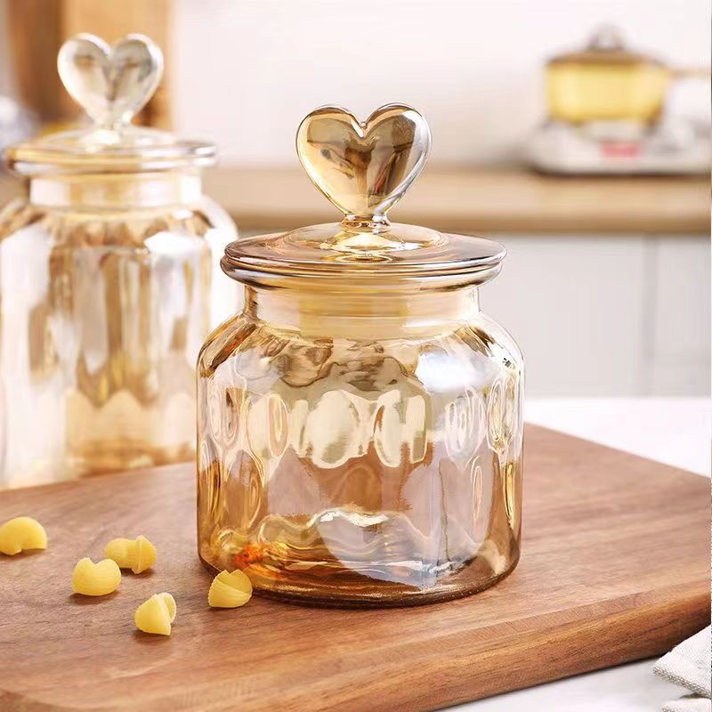 Wholesale High Quality Glass Storage Jar With Glass Lid Kitchen Dried Fruit Food Grains Storage Glass Jars