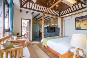 Meubles de chambre à coucher <span class=keywords><strong>d</strong></span>'hôtel sur mesure Ensemble de chambre à coucher 5 pièces Lit Armoire Placard Coiffeuse et banc <span class=keywords><strong>inclus</strong></span> pour projet <span class=keywords><strong>d</strong></span>'appartement et de villa - Product Image 4