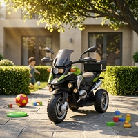 Simulation de moto à trois roues de haute qualité pour enfants moto électrique cool voiture jouet noire avec boîte