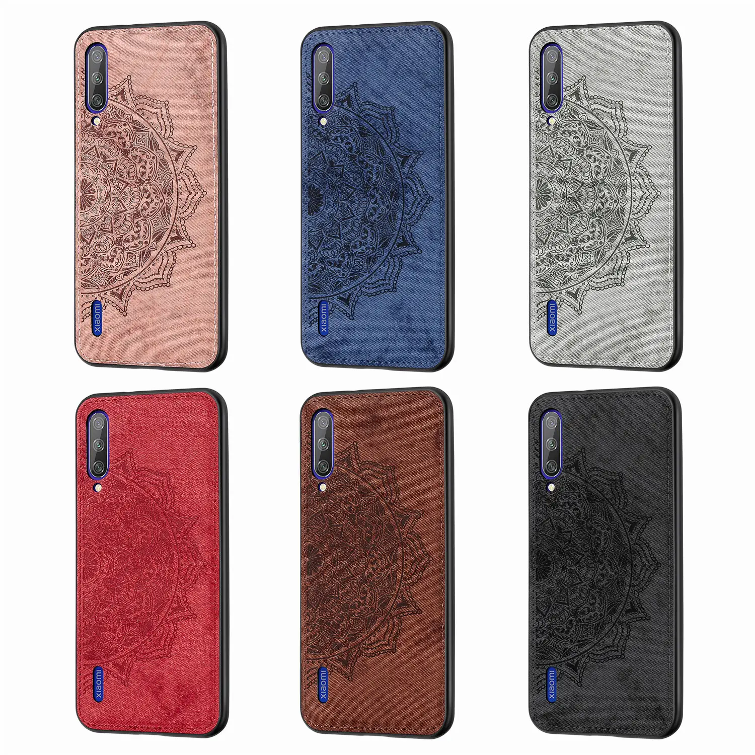 Magnetic Car Holder Case For Xiaomi CC9 A3 Case Fabric Mandala Back Cover For Xiomi A3 Phone Cases Coque