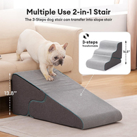 Escalier intérieur moderne rampe pour chien 2 en 1 rampe en mousse à mémoire de forme solide avec couvercle amovible pour chats et chiens escalade canapé-lit