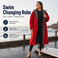 Peignoir de bain imperméable en microfibre polaire, poncho de surf doublé, peignoir de bain pour homme et femme, séchage rapide