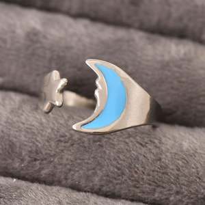 Tempérament à la mode All-match Coloré Dégoulinant D'huile En Acier Inoxydable Ouverture Réglable All-match Anneau No-fading Main Bijoux - Product Image 4