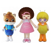 Costume de mascotte d'animal de dessin animé d'Halloween en tissu super doux avec sculpture en mousse de personnage en 3D personnalisée, ventilateur de ventilation, casque pour adulte
