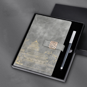 Cuaderno diario con cubierta de cuero pu al por mayor, cuaderno con rejilla para reuniones de negocios, regalos, borde dorado, logotipo grabado, Agenda Diaria, cuaderno planificador - Product Image 2