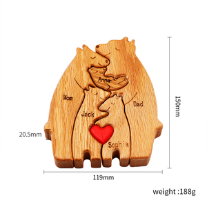 Ours <span class=keywords><strong>personnalisé</strong></span> <span class=keywords><strong>famille</strong></span> thème Puzzle en bois bricolage ornement de bureau nom de <span class=keywords><strong>famille</strong></span> <span class=keywords><strong>personnalisé</strong></span> maison déco mur signe cadeau pour la <span class=keywords><strong>famille</strong></span> - Product Image 3