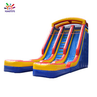 Toboggan aquatique gonflable géant de qualité commerciale, double piste, en PVC, certifié CE, personnalisable pour la maison, l'école, les fêtes résidentielles